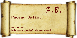 Pacsay Bálint névjegykártya