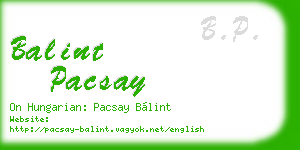 balint pacsay business card